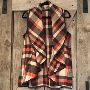 Plaid flannel vest